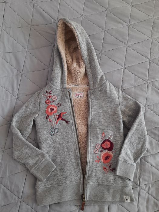 Bluza rozpinana ciepła z futerkiem Mantaray kwiaty 122 6-7 lat
