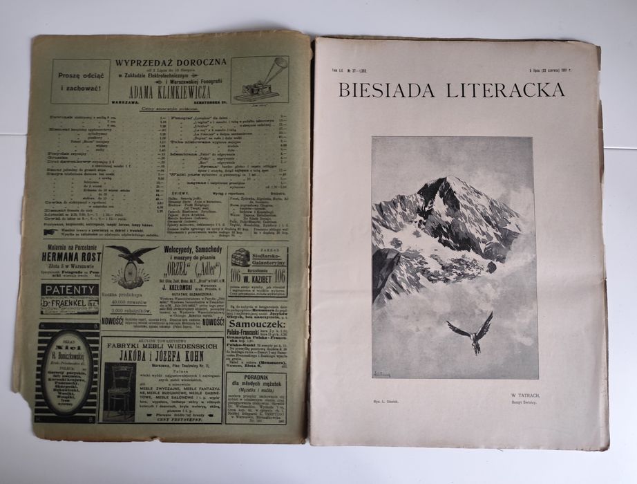 Unikat 1901! Biesiada Literacka nr 27 – Kompletny numer, Tatry, Lublin