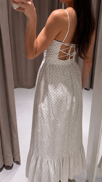 Zara sukienka w grochy gruszki kropki xs