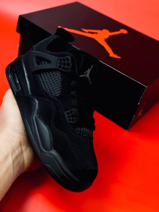 Nike Air Retro Jordan 4 cat premium black набуковые кроссовки Джордан