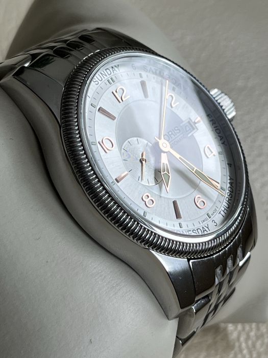 Oris Big Crown small second Pointer Day