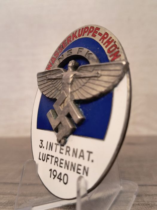 Militaria de Trincheira distintivo de 3° corrida aérea  internacional NSFK Alemanha 1940
