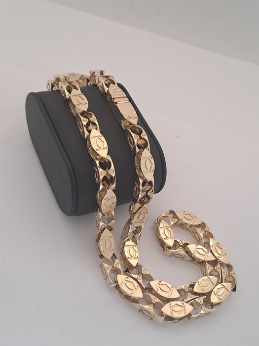 Złoty łańcuszek splot CARTIER 585