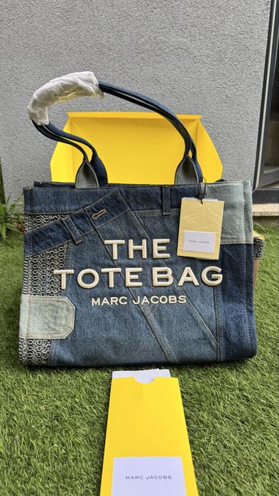 Carteira Marc Jacobs The Tote Bag Large em Denim Patchwork