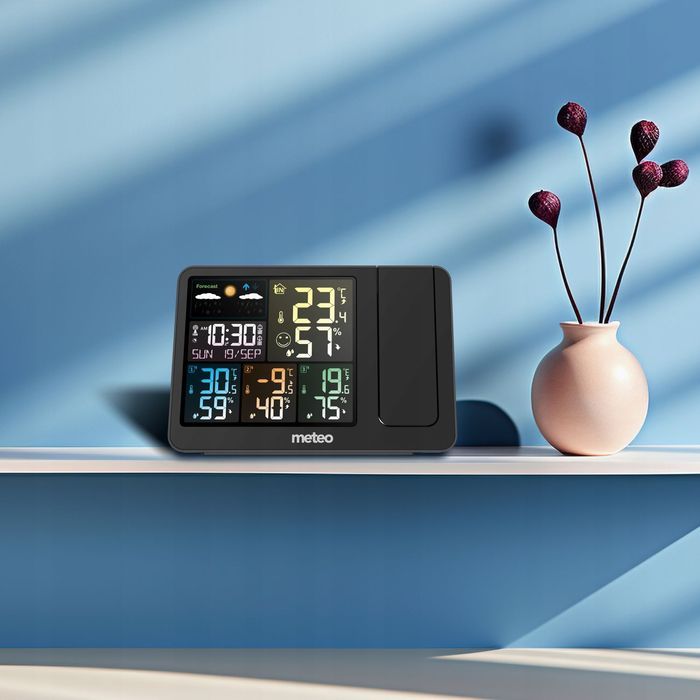 Stacja Pogodowa Z Dcf 3 Czujniki Projektor Laserowy