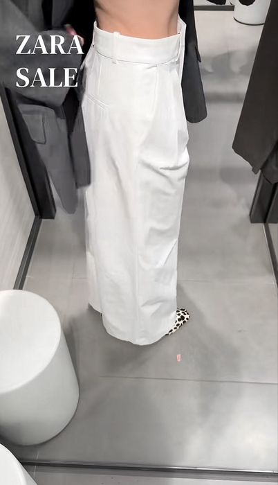 Білі брюки штани zara woman limited широкі палаццо
