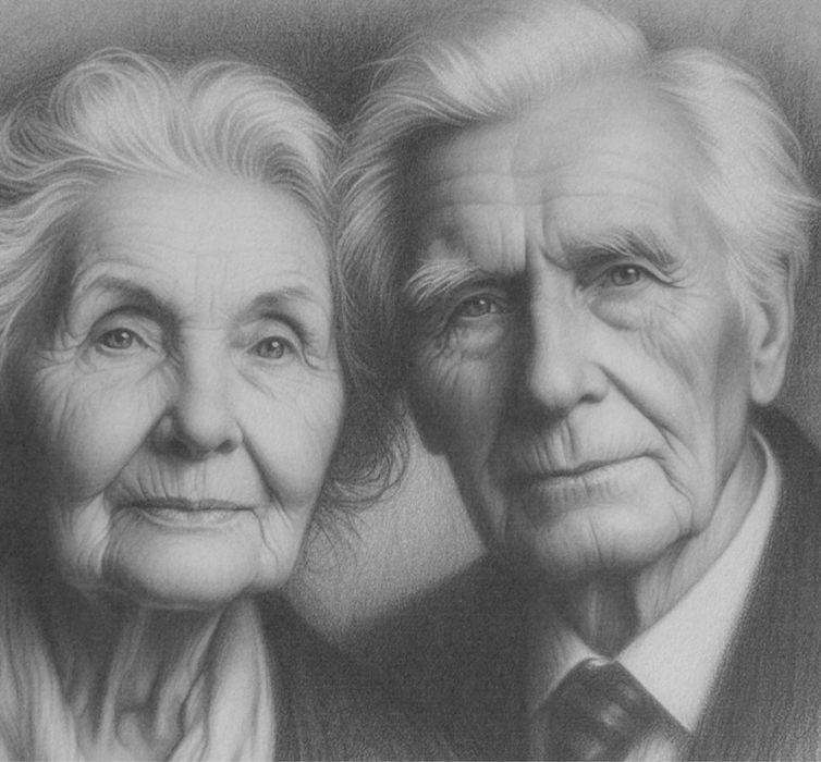 Portret na zamówienie Gdynia | Prezent  ślubny, szkic twarzy rysunek