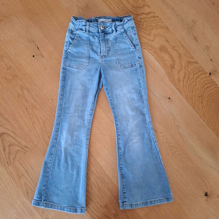 Spodnie dzwony Reserved 128 dziewczęce jeansowe
