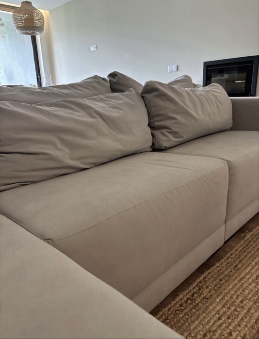 Sofá modular cinzento claro