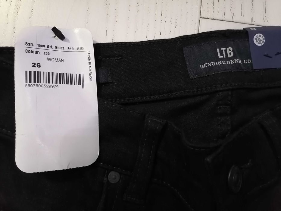 26 LTB Lonia Spodnie Jeansy damskie super skinny czarne 68 cm