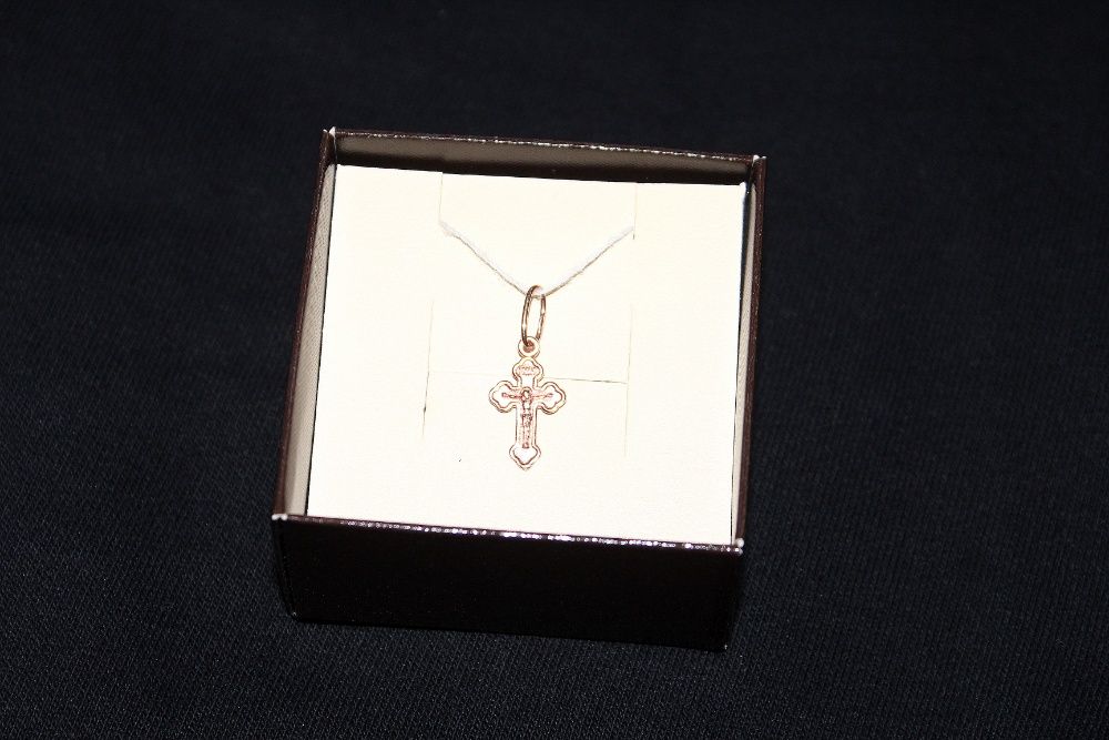 Обмен крестик Серебро 925 под Позолотой 585. Новый. Упаковка Бирка.