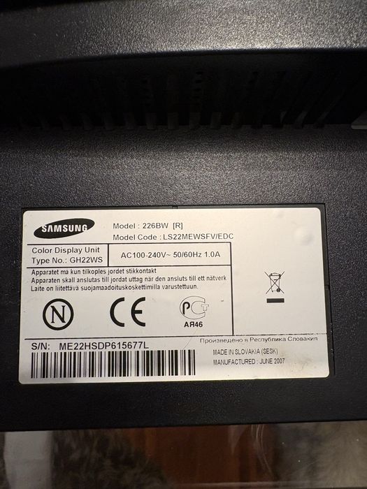 Monitor Samsung SyncMaster 226bw
