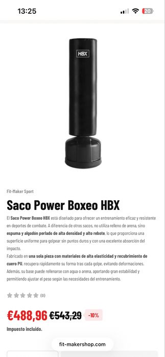 Saco de boxe HBX Profissional
