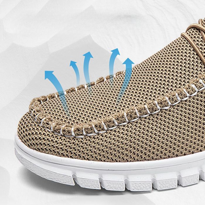 Męskie buty sportowe mokasyny slip-on, lekkie, beżowe, 46 EU