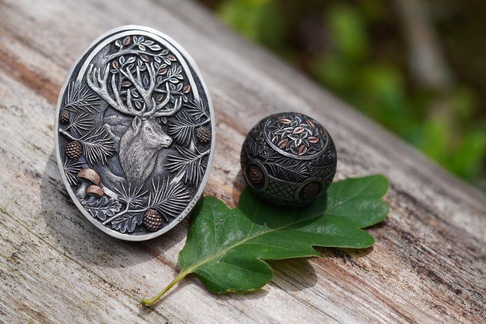 Kapsel i kulka Blaser zestaw recznie grawerowany i inkrustowany