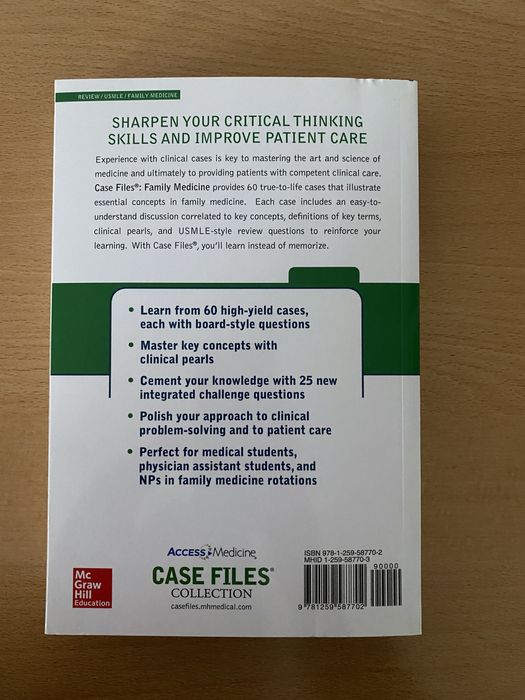 Livro “Case Files Family Medicine” 4th edition