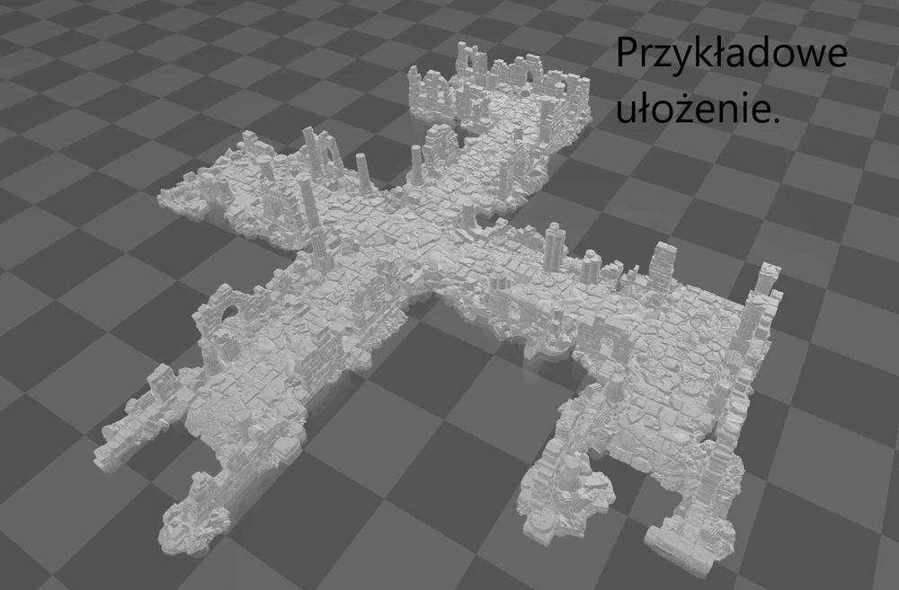 Zrujnowana droga skrzyżowanie X (Lost City) RPG D&D Diorama Makieta