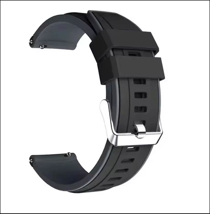 Bracelete silicone 20mm (Preta e Cinzenta)