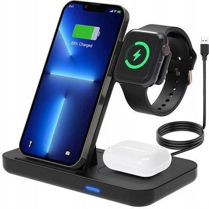 Ładowarka stacja ładująca iPhone Apple Watch i AirPods - 3 w 1. BIAŁA
