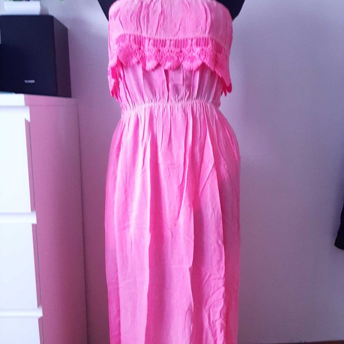 Sukienka boho różowa maxi