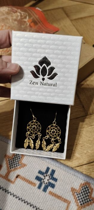 Kolczyki łapacz snów w kamieniem nowe