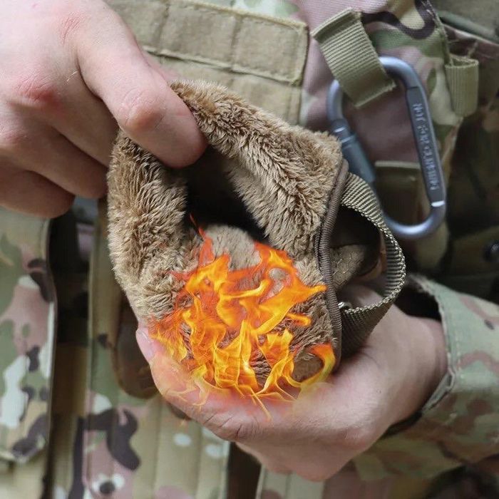 Тактичні зимові рукавиці з хутром, олива