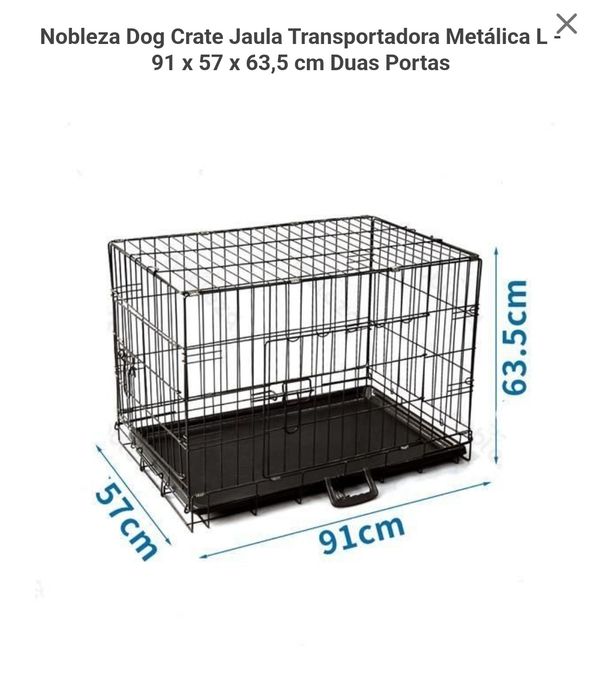 Jaula Metálica Dobrável para Cães Nobleza Tamanho L (~91 cm) – Nova na Caixa