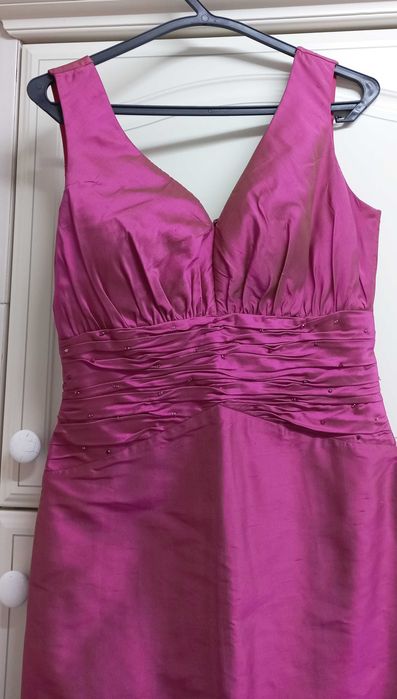 Vestido cerimónia, seda pura , tamanho S