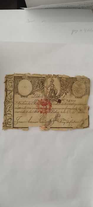 Apólice do Real Erário - dois mil e quatrocentos reis