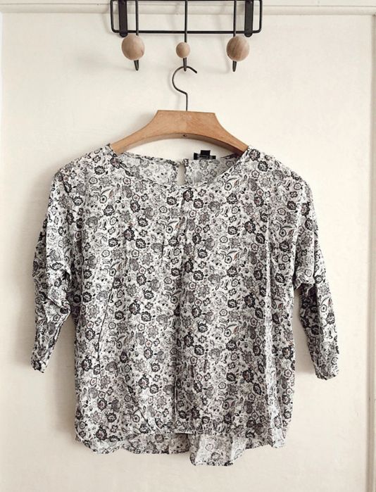 Bluzka wzory indyjskie kwiaty rękawy 3/4 hippie boho