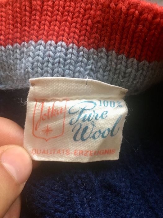 Granatowy Kardigan Jotka True Vintage Rozpinany Sweter Wełniany Szkoła