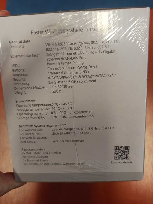 Wi-Fi Mesh home kit 1200 Thomson 
dwa routery w zestawie nowe