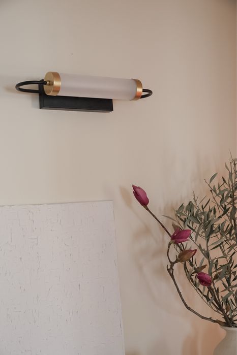 Candeeiro de parede LED em metal preto