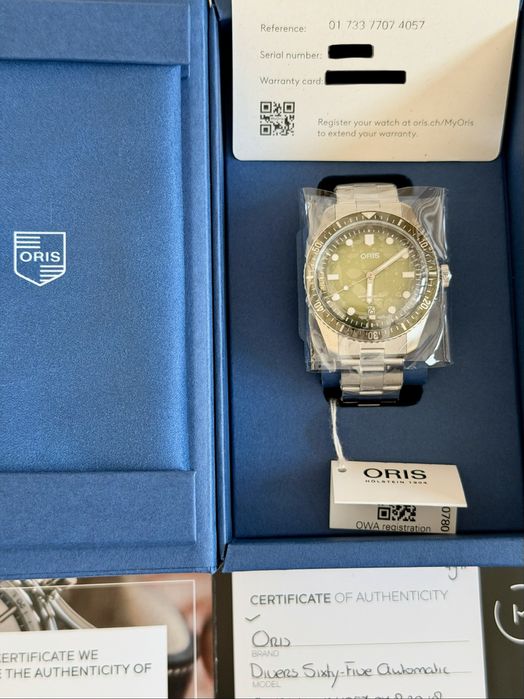 Oris Divers Sixty-Five Forest Green - Novo c/ caixa e documentos