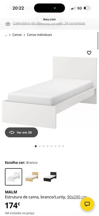 Cama IKEA MALM 90x200
