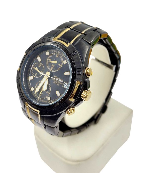 Zegarek męski Pulsar Sport CZARNO ZŁOTY PF8413X1
