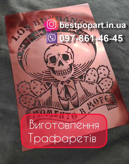 Трафарети та шаблони для фарбування з балончика з логотипом чи текстом - для металлу та дерева