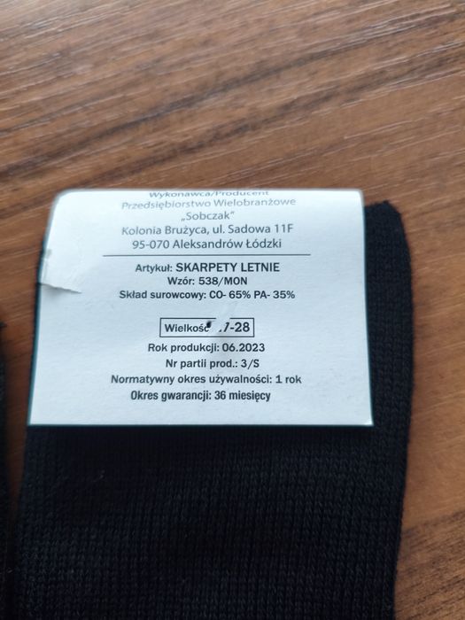 Skarpety letnie  wz538, 6 par