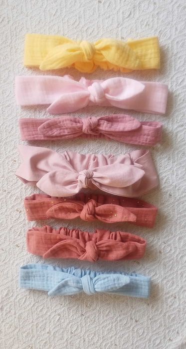 zestaw 2 szt opaska pin up wiosna muślin bawełna