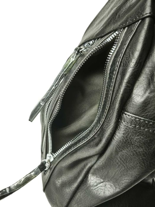 Czarny nowy ekoskóra miejski damski 2w1 torebka plecak Okazja