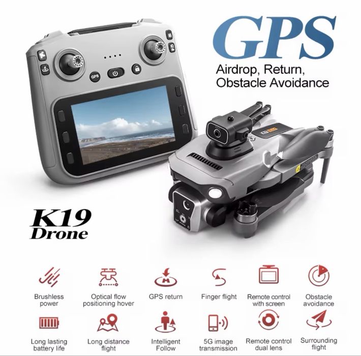 Drone Inteligente K19 MAX | 4K HD + GPS + Longa Distância