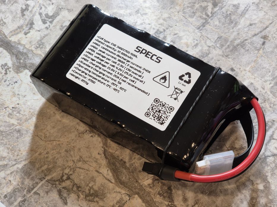 Bateria Pakiet Liion 10 000mAh / 240A / 6S2P / 50PL / FPV / LONG RANGE