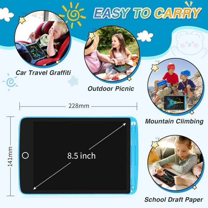 Tablet Lcd Escrita e desenho Pack de 2 Rosa e Azul acessórios Natal