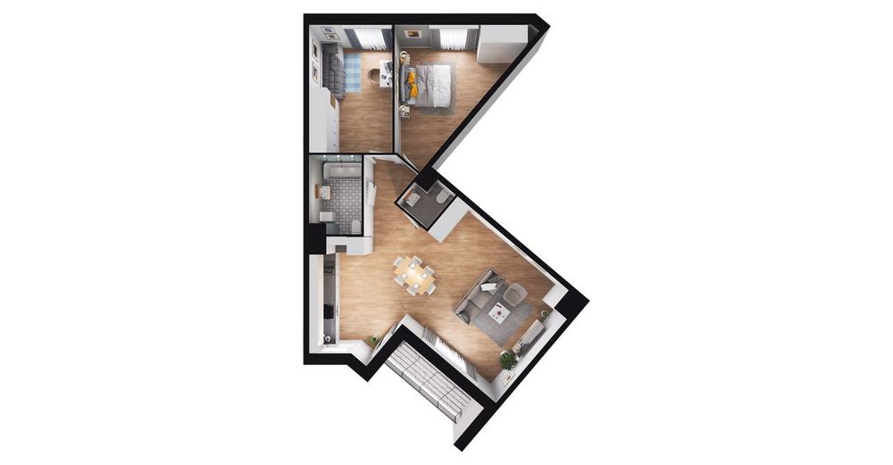 3-pokojowe mieszkanie 77 m² + loggia - Widok 3