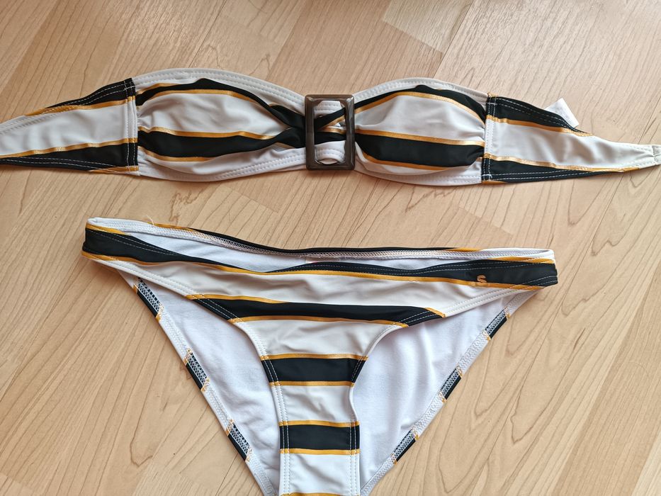Strój kostium kąpielowy bikini paski rozm.S 36