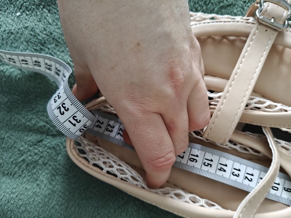 Modne Beżowe Baleriny Siateczkowe Mary