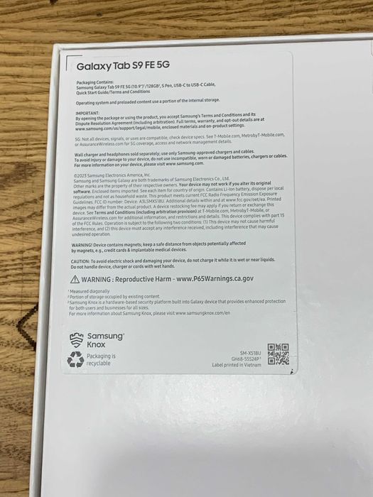 Планшет Samsung Galaxy Tab S9 FE Wi-Fi+5G 6/128GB Gray (SM-X518U)