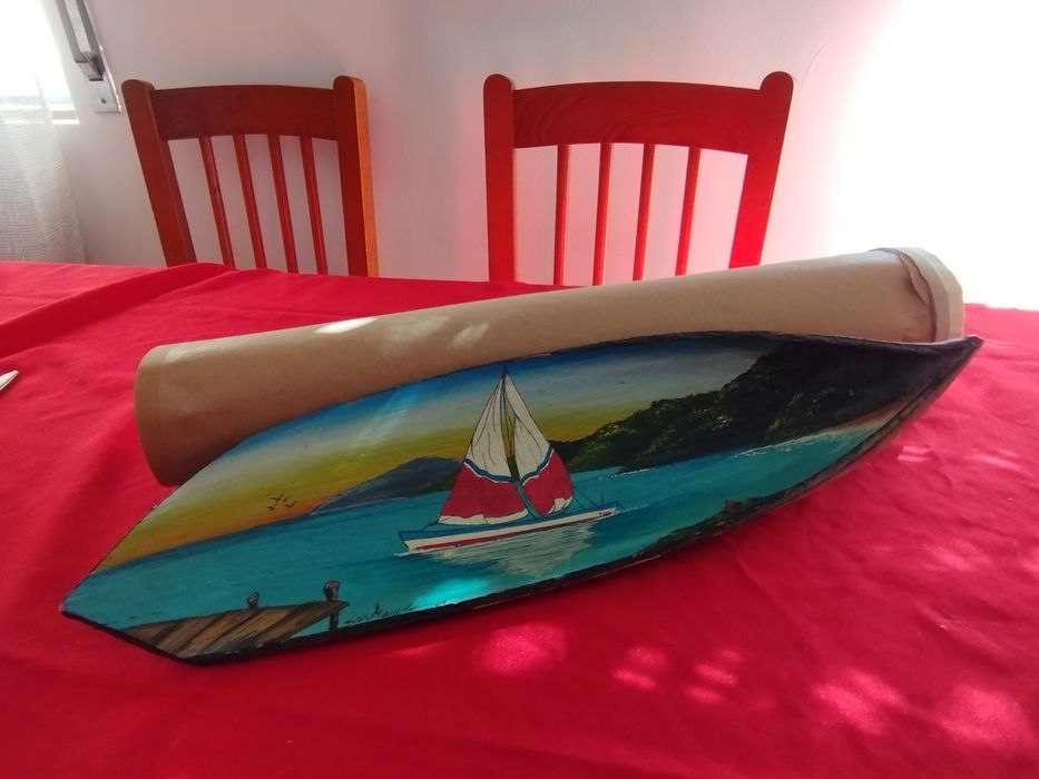 Antiguidades , pintura à mão na folha de coqueiro seco