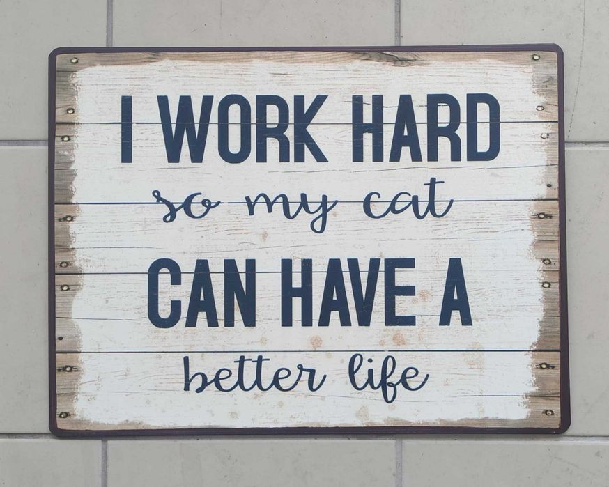 Placa Decorativa Gato Preto – Estilo Vintage | Felino para casa