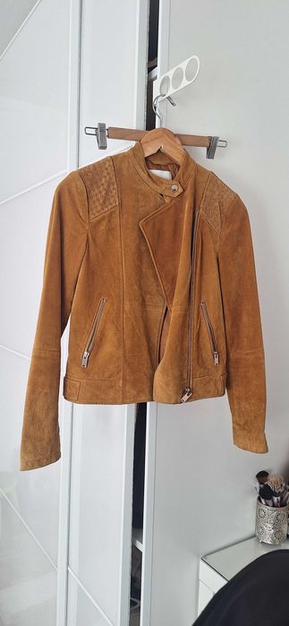 Casaco pele genuina Mango xs camel